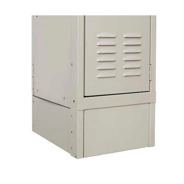 Steel Locker Accessory, Closed Side Base 18inD x 6inH, Tan